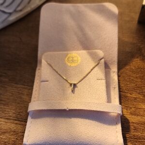 Gorjana Gold Minimalist Necklace Letter T